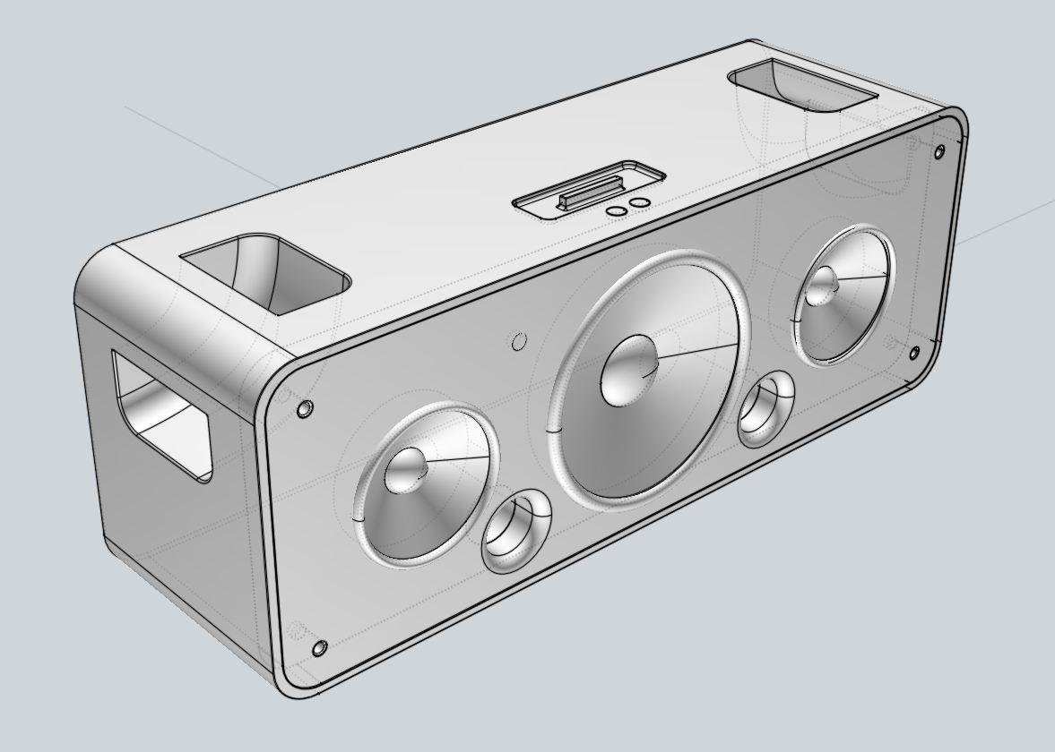 苹果iPod Hi-Fi音箱模型3D图纸 RHINO设计