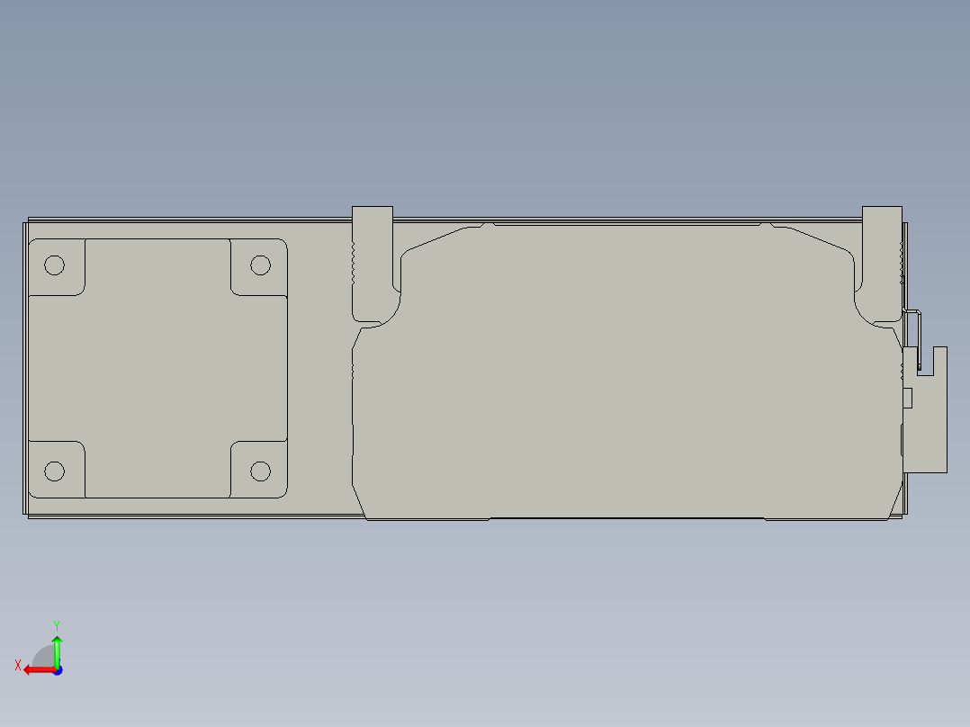 直线模组LHA170-S450-L设计图纸后视图