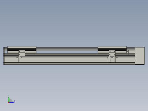 直线模组LHA170-S450-L设计图纸左视缩略图