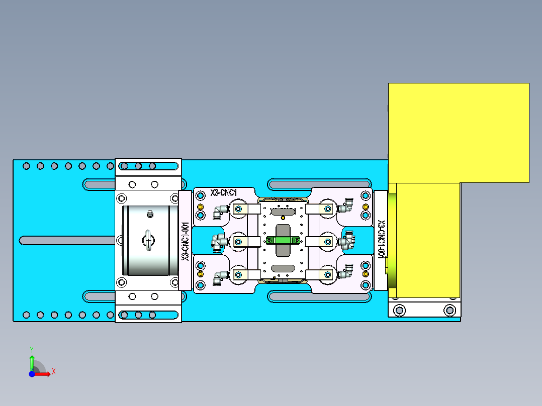 X3-笔记本CNC工装夹具三维模型CNC1-2015-08-26前视图