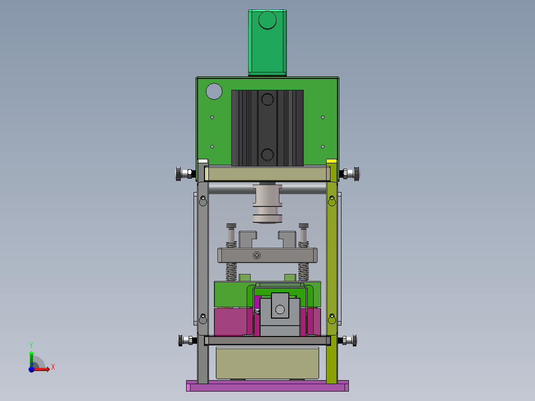 A3K-Z导槽冲切模（sw18可编辑+工程图+bom）前视图