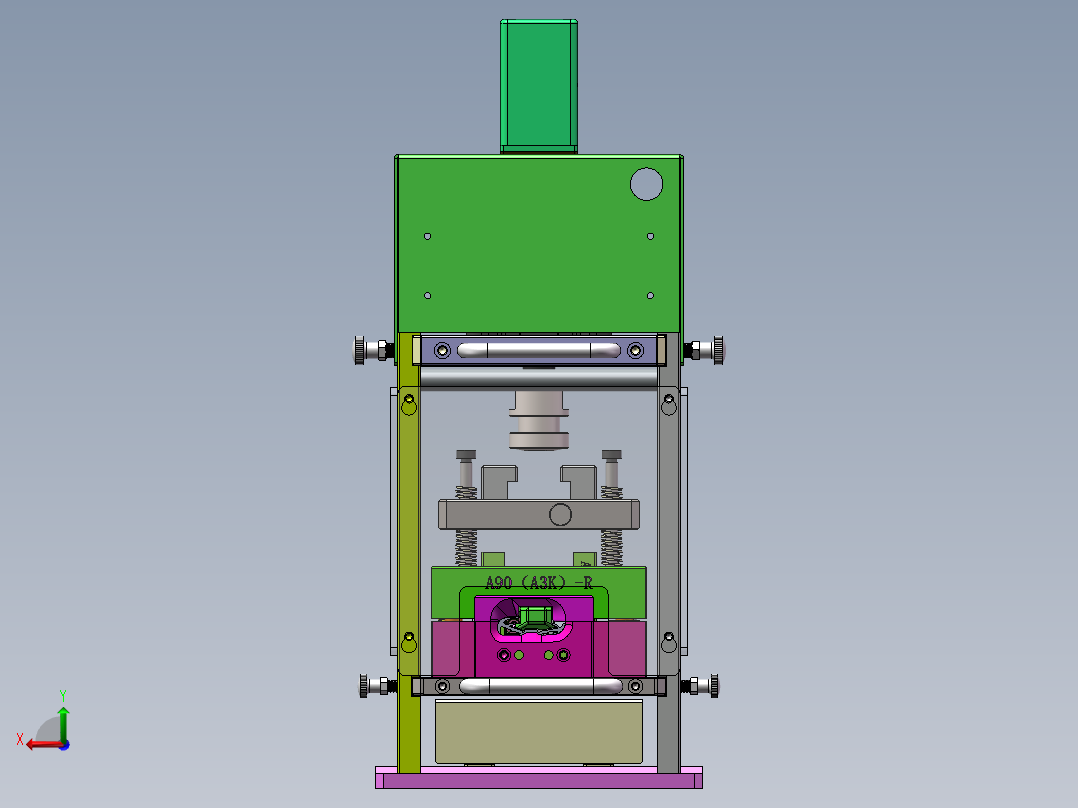 A3K-Z导槽冲切模（sw18可编辑+工程图+bom）后视图
