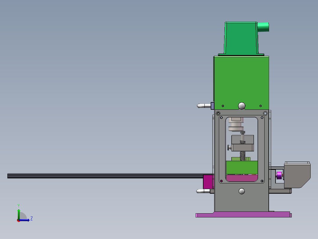 A3K-Z导槽冲切模（sw18可编辑+工程图+bom）左视图