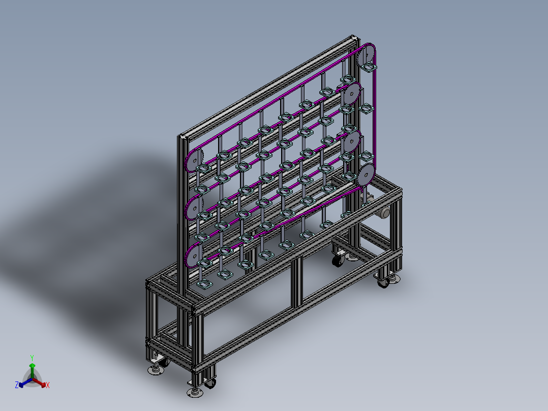 链条输送带sw20可编辑正等轴测图