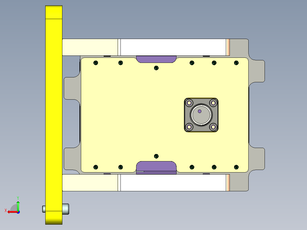 一款平板电脑外壳铣无线充电孔程序模型后视图