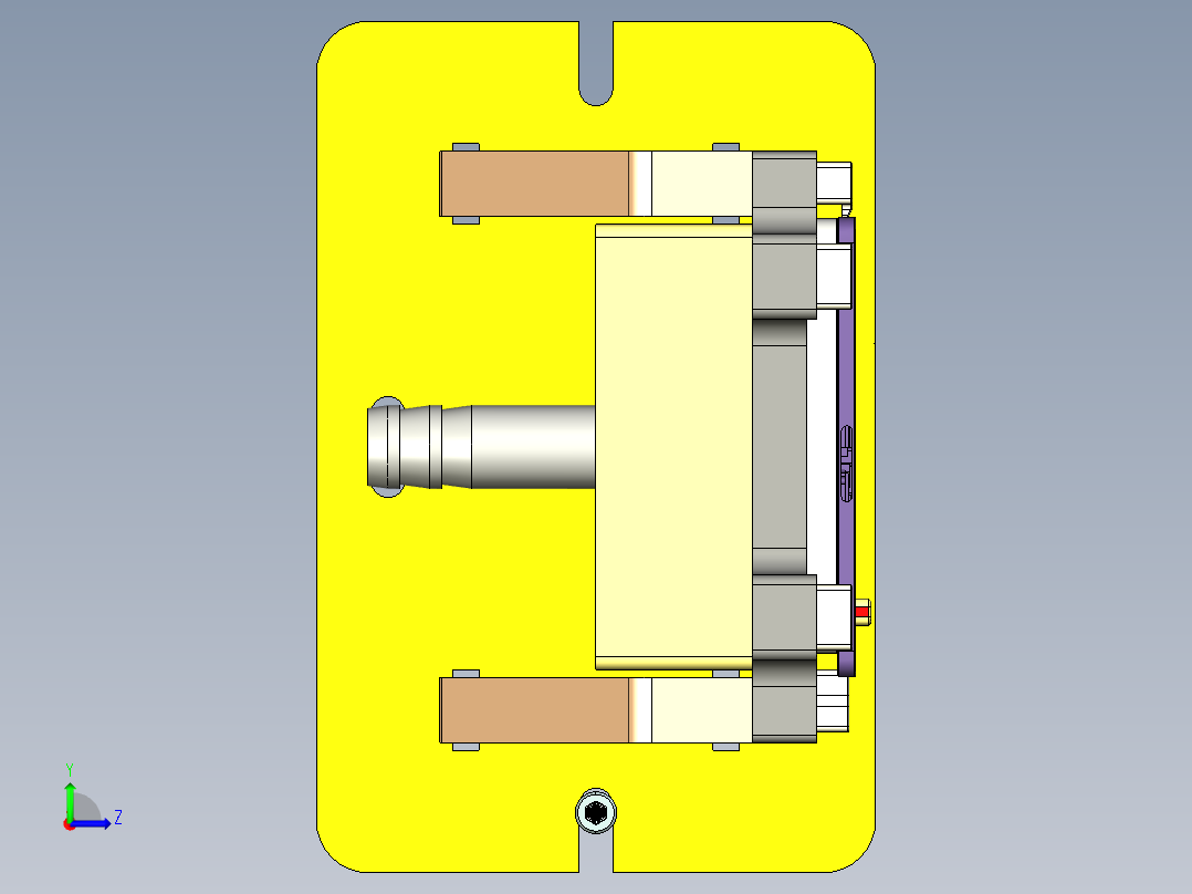 一款平板电脑外壳铣无线充电孔程序模型左视图