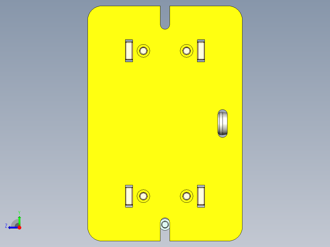 一款平板电脑外壳铣无线充电孔程序模型右视图