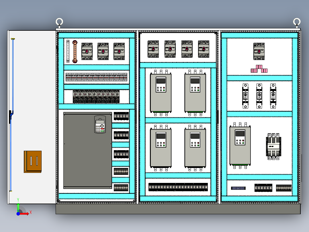 变频器三柜组装前视图