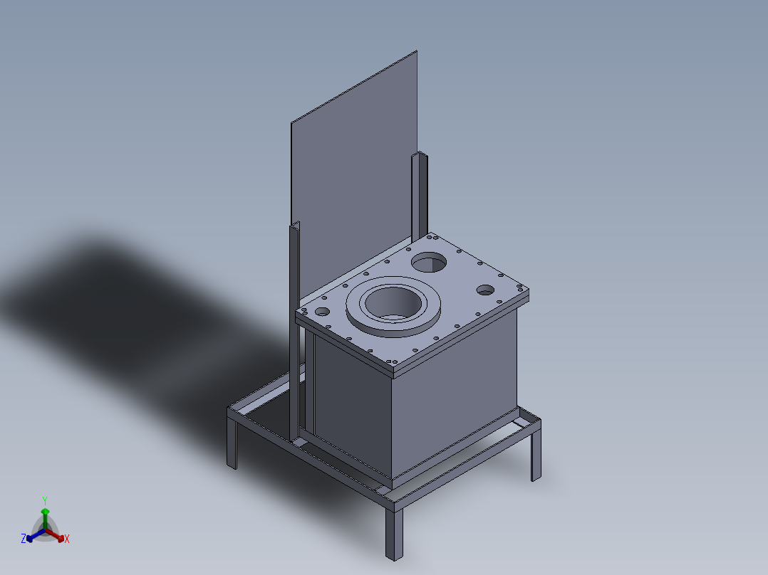 罐体尺寸 650x470x400 mm正等轴测图