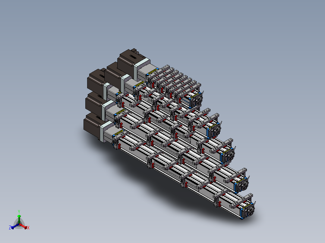 5款XD5357C对称变距模组正等轴测图