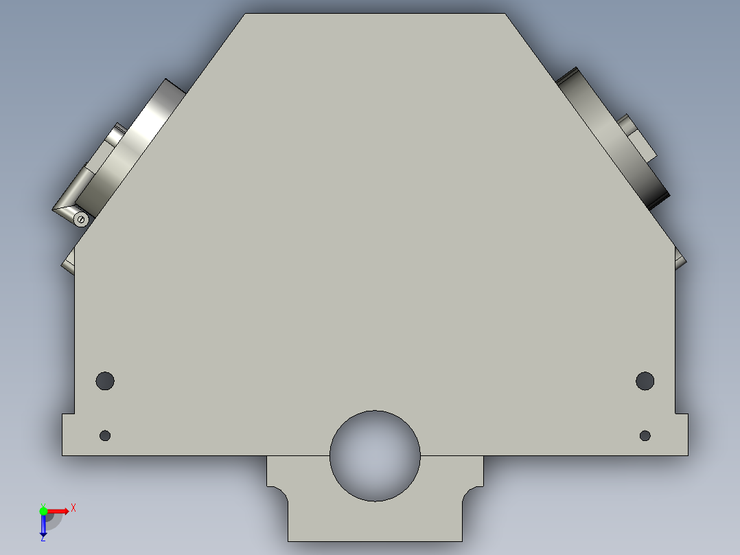 V8 发动机缸体俯视图