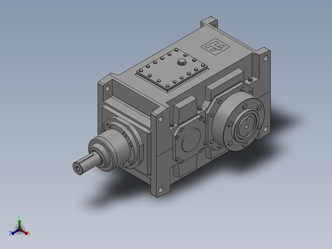 工业齿轮箱正等轴测图