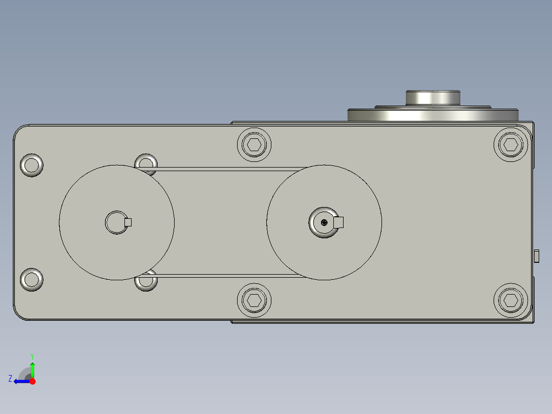 1英锐凸轮分割器水平带轮式右侧前方ZD右视图