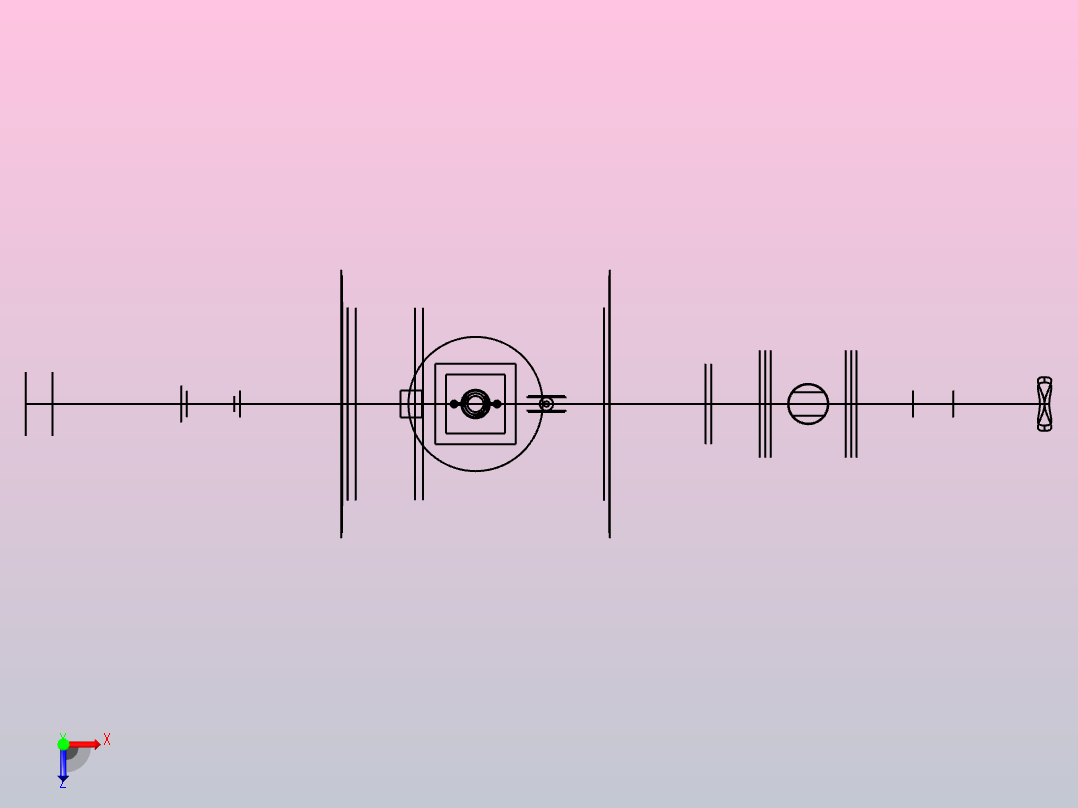 过载试验的运动体气动加速设备俯视图