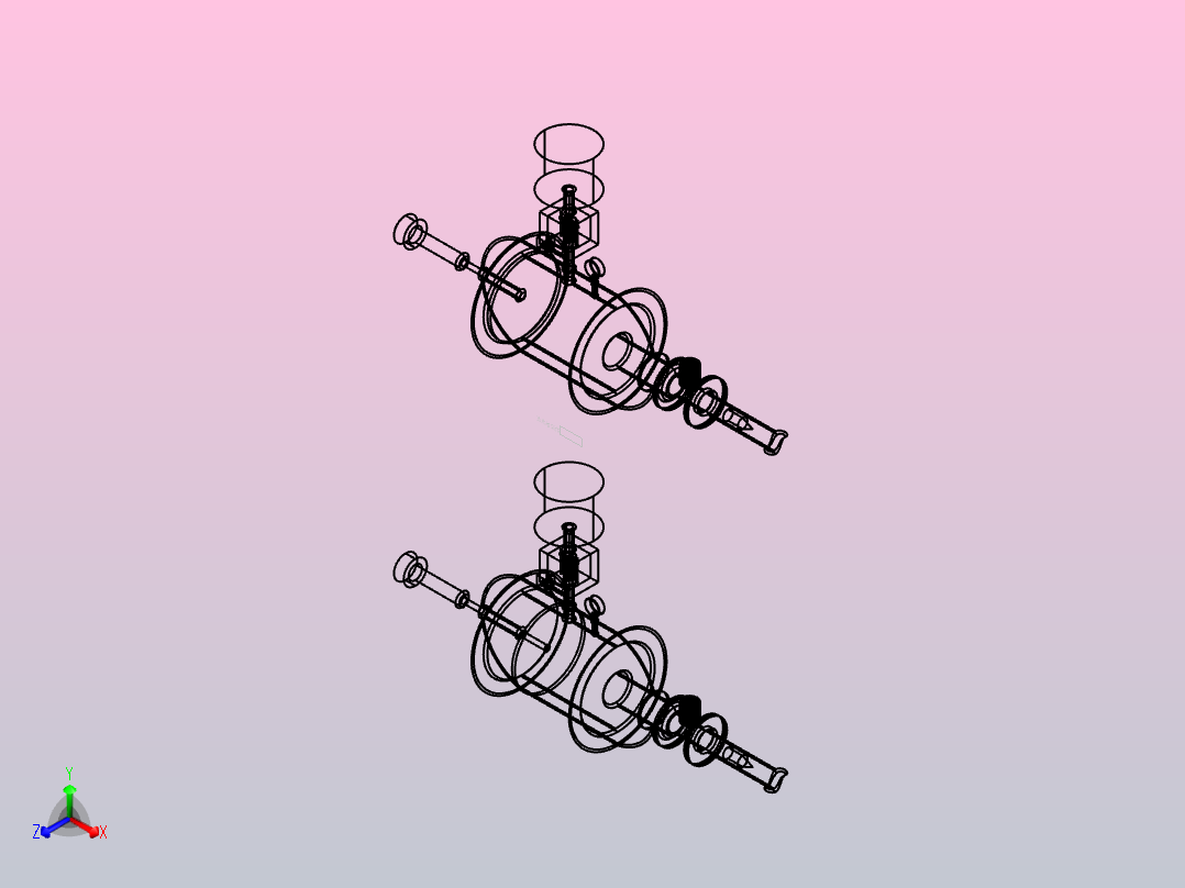 过载试验的运动体气动加速设备正等轴测图