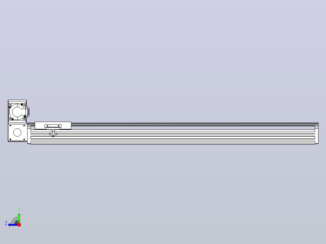 皮带直线轴半封闭可选导轨TPA-HNB-140D-120-L800-LU-C-P40-N3右视图