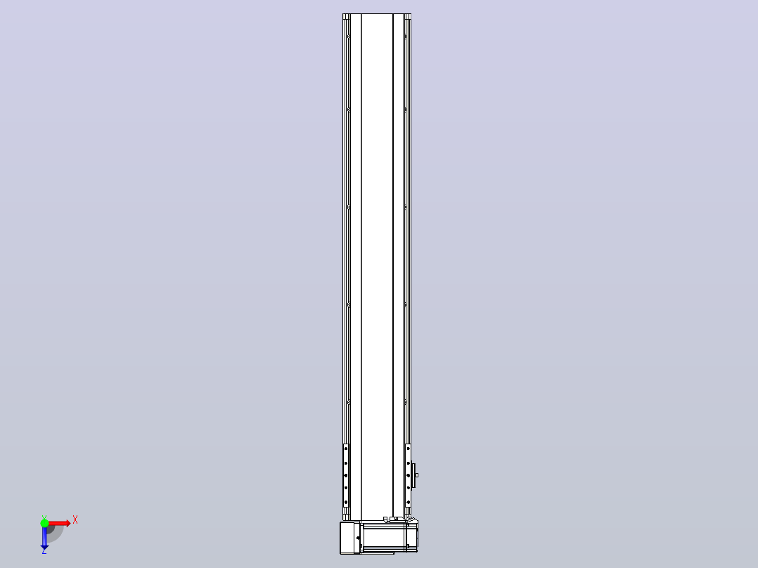 皮带直线轴半封闭可选导轨TPA-HNB-140D-120-L800-LU-C-P40-N3俯视图