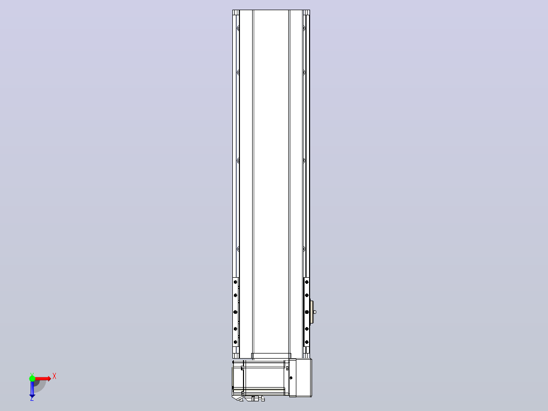 皮带直线轴半封闭可选导轨TPA-HNB-175D-140-L500-RU-C-P75-N3俯视图