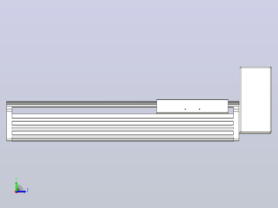 皮带直线轴半封闭可选导轨TPA-HNB-202D-140-L300-LU-C-P75-N3左视图