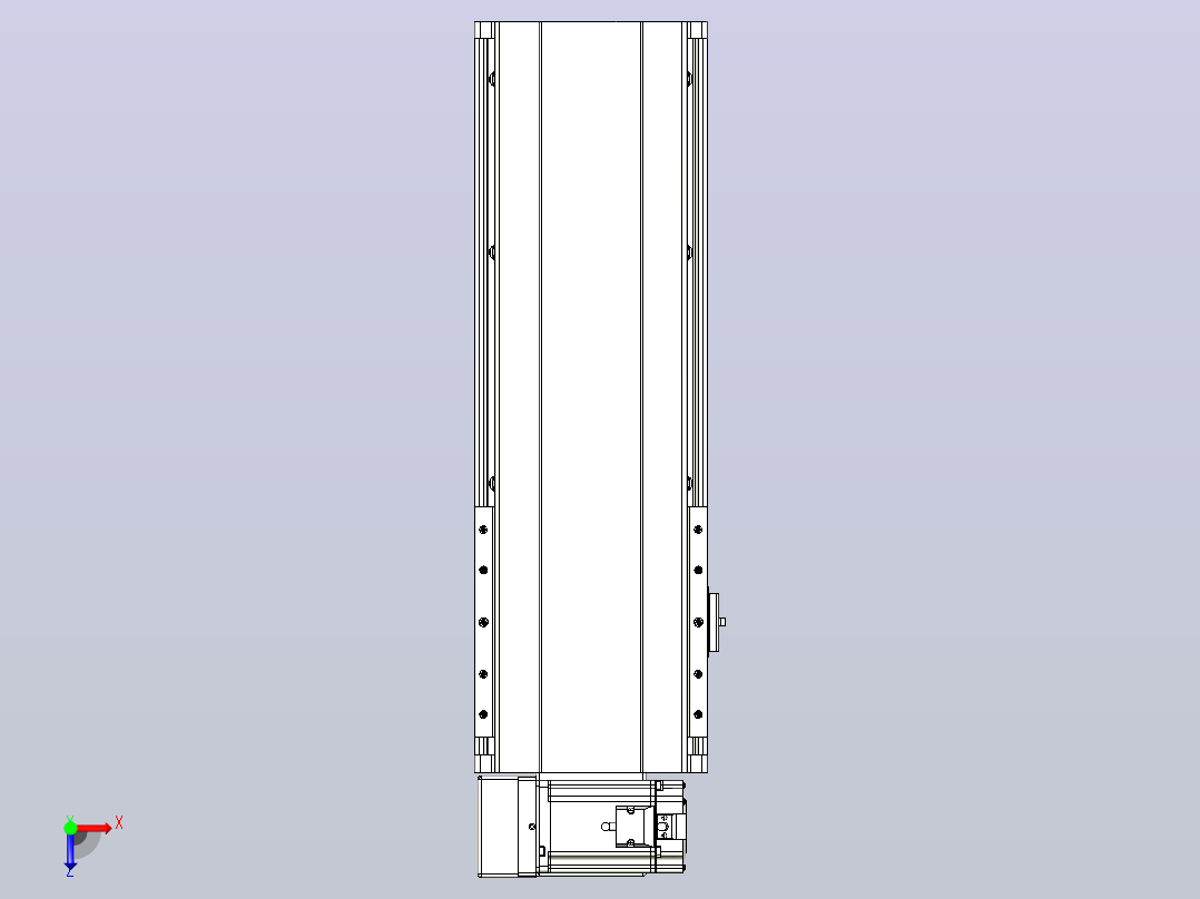 皮带直线轴半封闭可选导轨TPA-HNB-202D-140-L300-LU-C-P75-N3俯视图