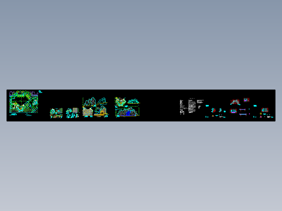 非常详细景观假山塑石设计施工图CAD图纸（角钢龙骨钢丝网）图纸