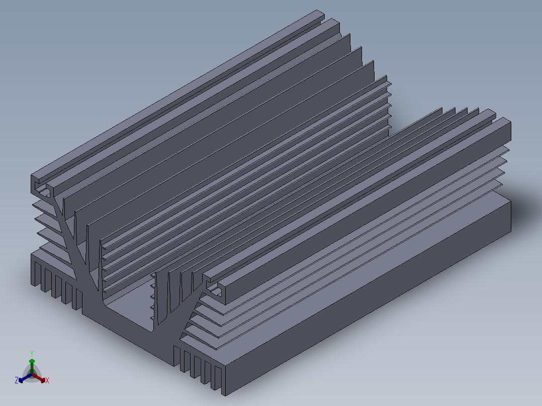 继电器散热器设计正等轴测图