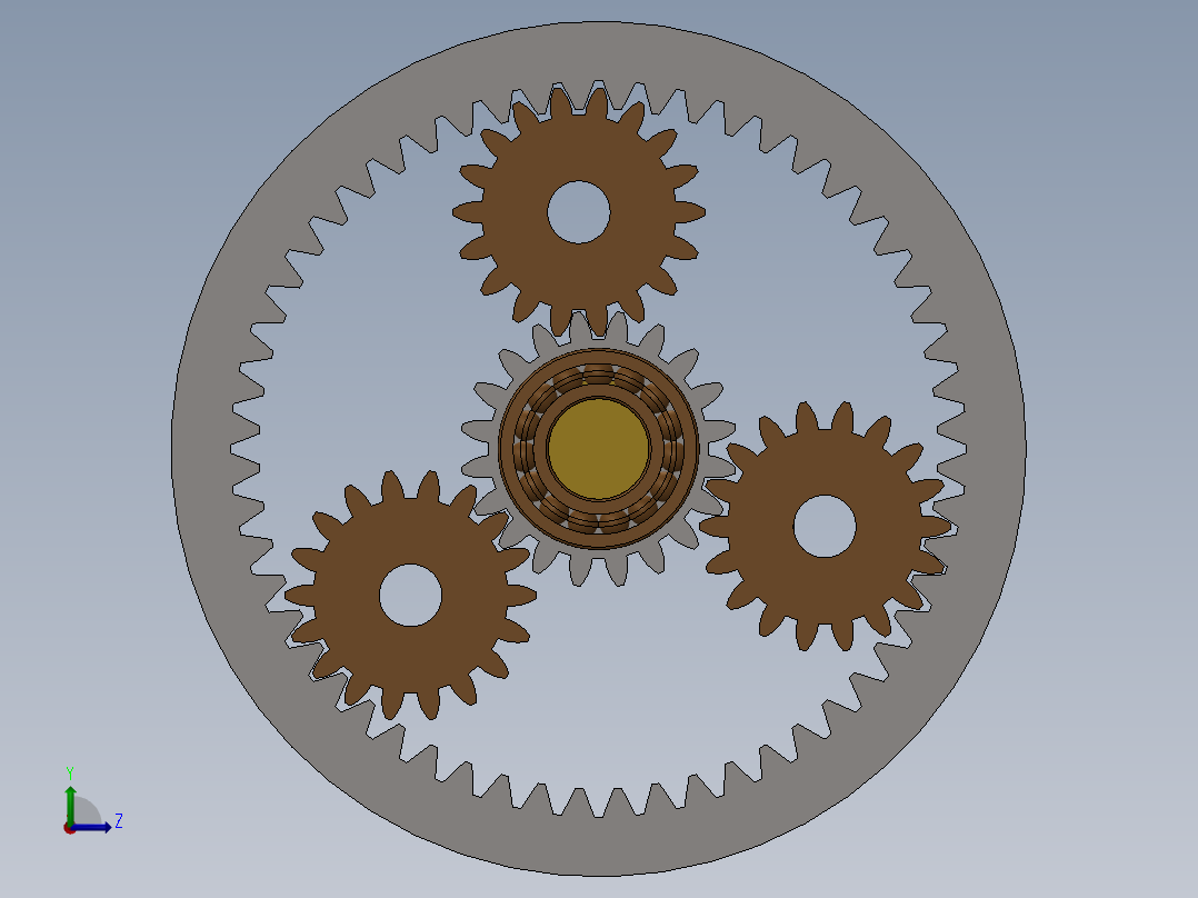 行星齿轮传动组件左视图