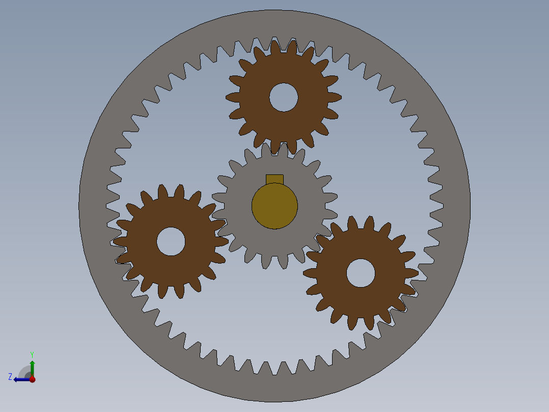 行星齿轮传动组件右视图
