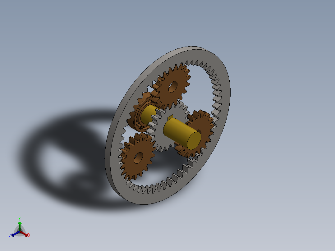 行星齿轮传动组件正等轴测图