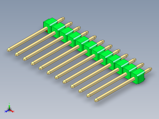 彩色公头100mil（2.54mm）系列-DS1021_green_1x12p_100mil_Type5_rev1.0