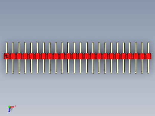 彩色公排针 100mil 2.54mm 系列-DS1022_red_2x24p_100mil_TypeD_rev1.0俯视缩略图