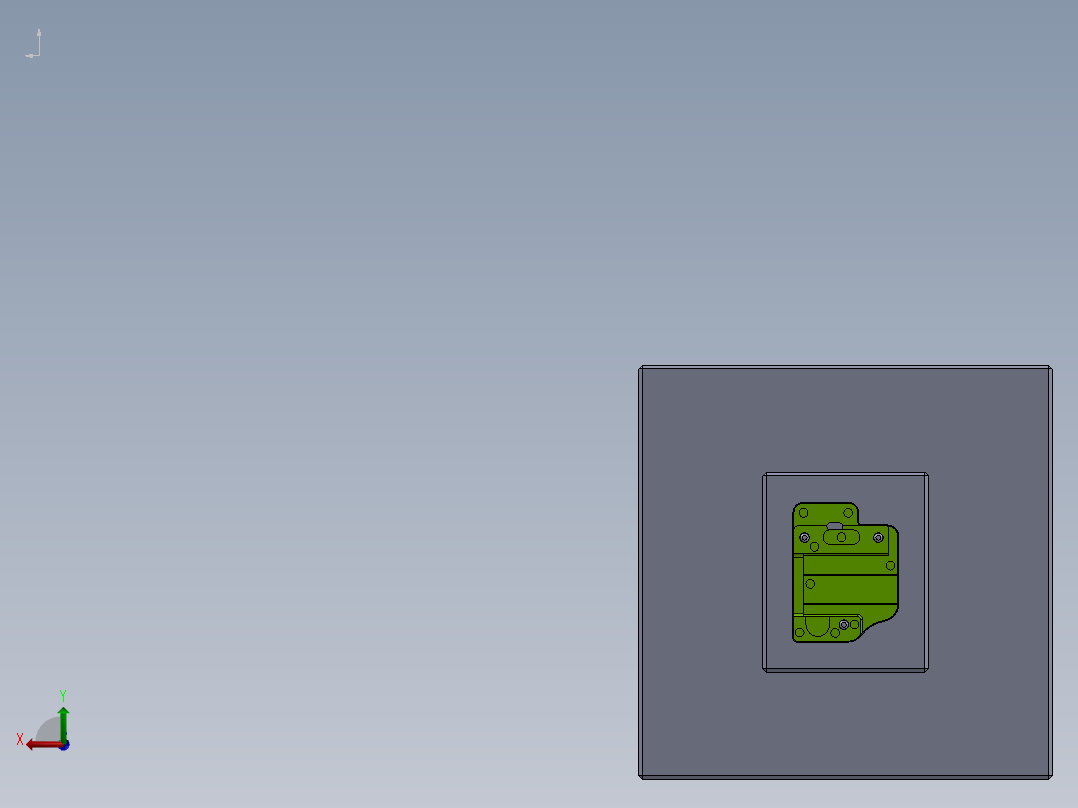 外形轮廓及孔位检具后视图