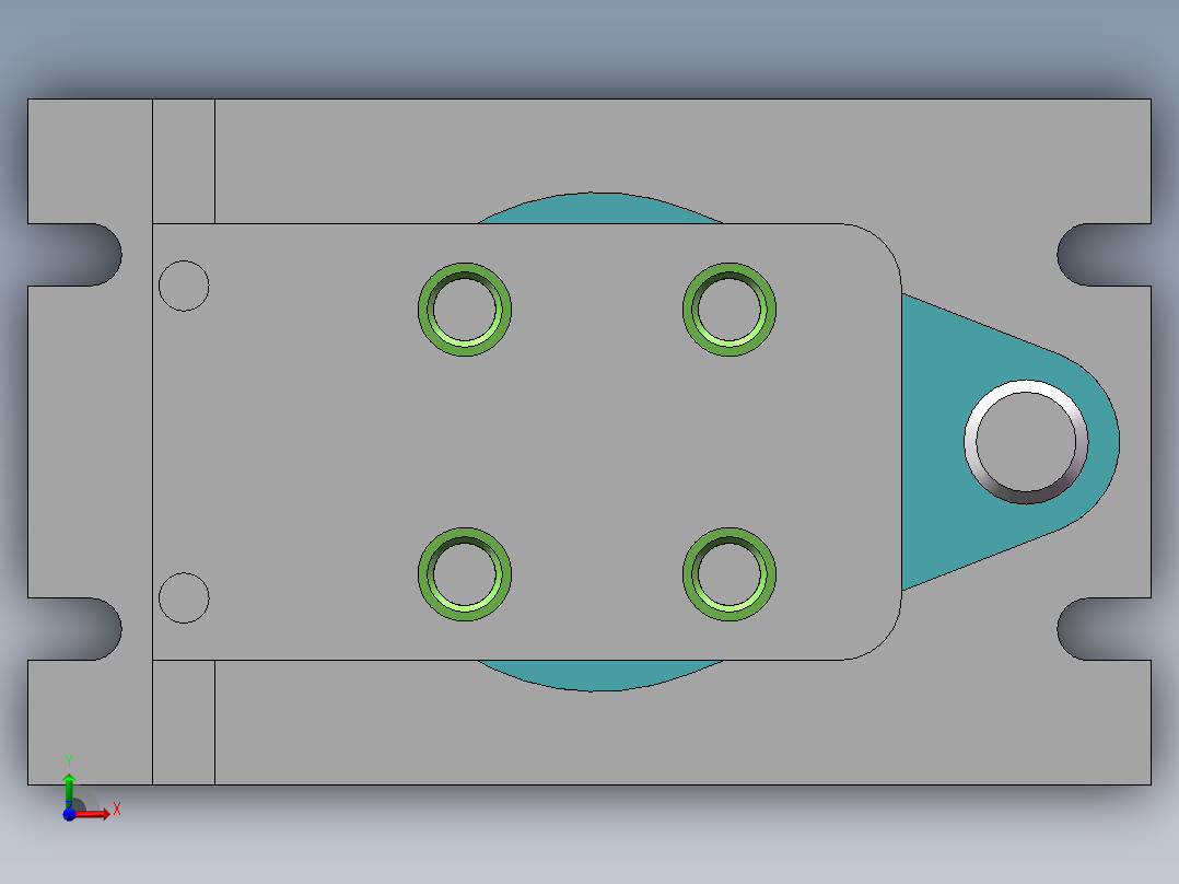 拨杆零件钻夹具设计前视图