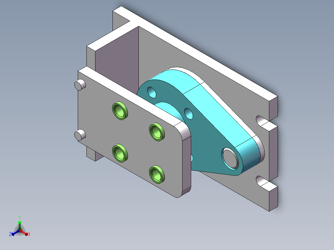 拨杆零件钻夹具设计正等轴测图
