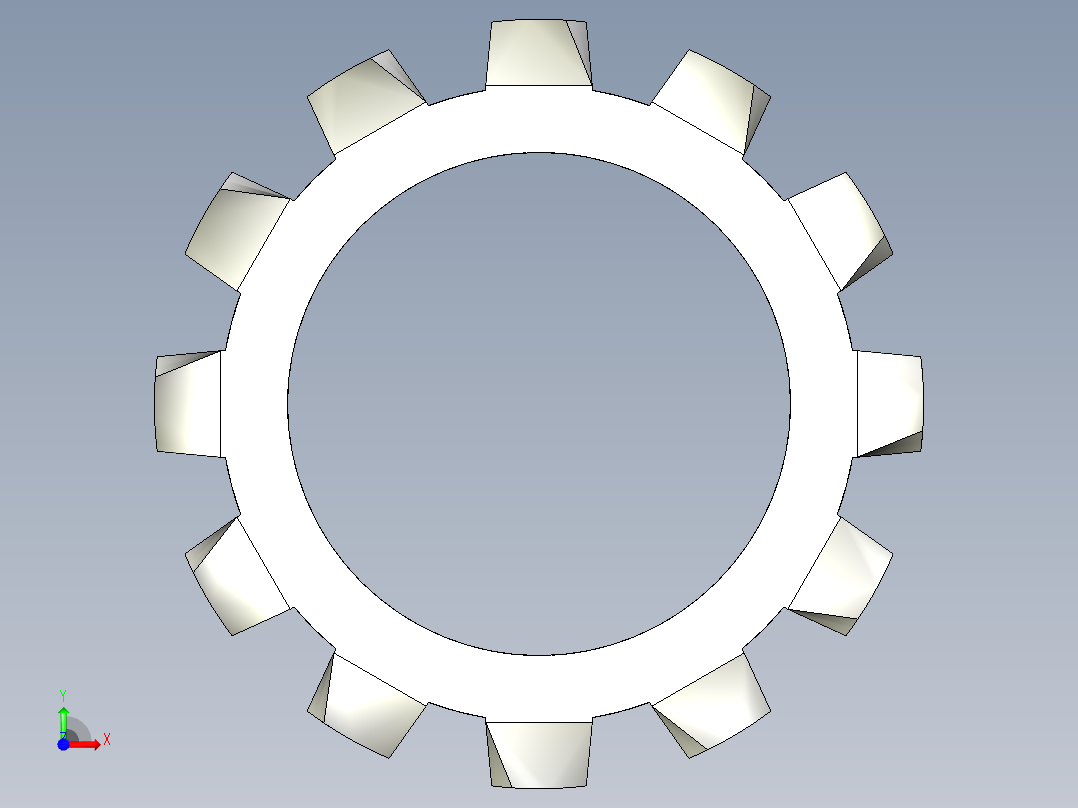 垫圈 外牙锁 公制-EXTERNAL TOOTH LOCK WASHER for M16 SCREW.IGS前视图