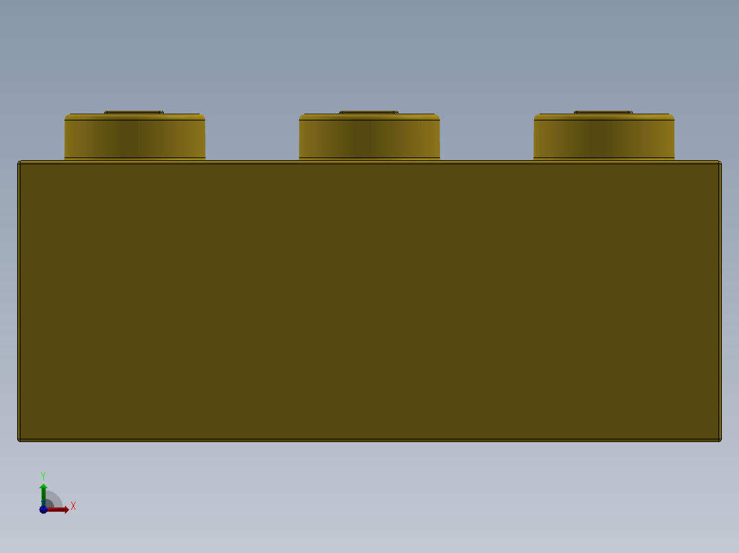 乐高套装 4421基本积木-300224 Bright Yellow Brick 2 x 3.SLDPRT前视图