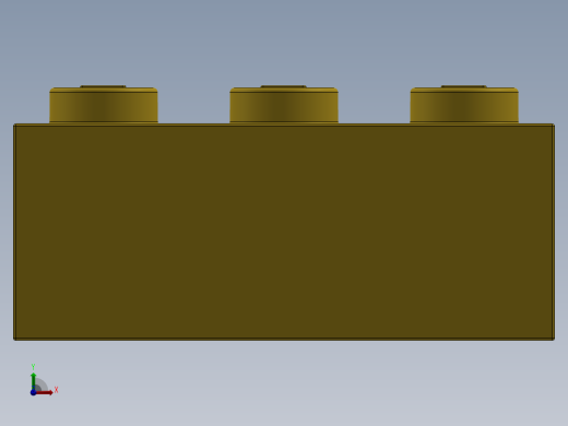 乐高套装 4421基本积木-300224 Bright Yellow Brick 2 x 3.SLDPRT前视缩略图