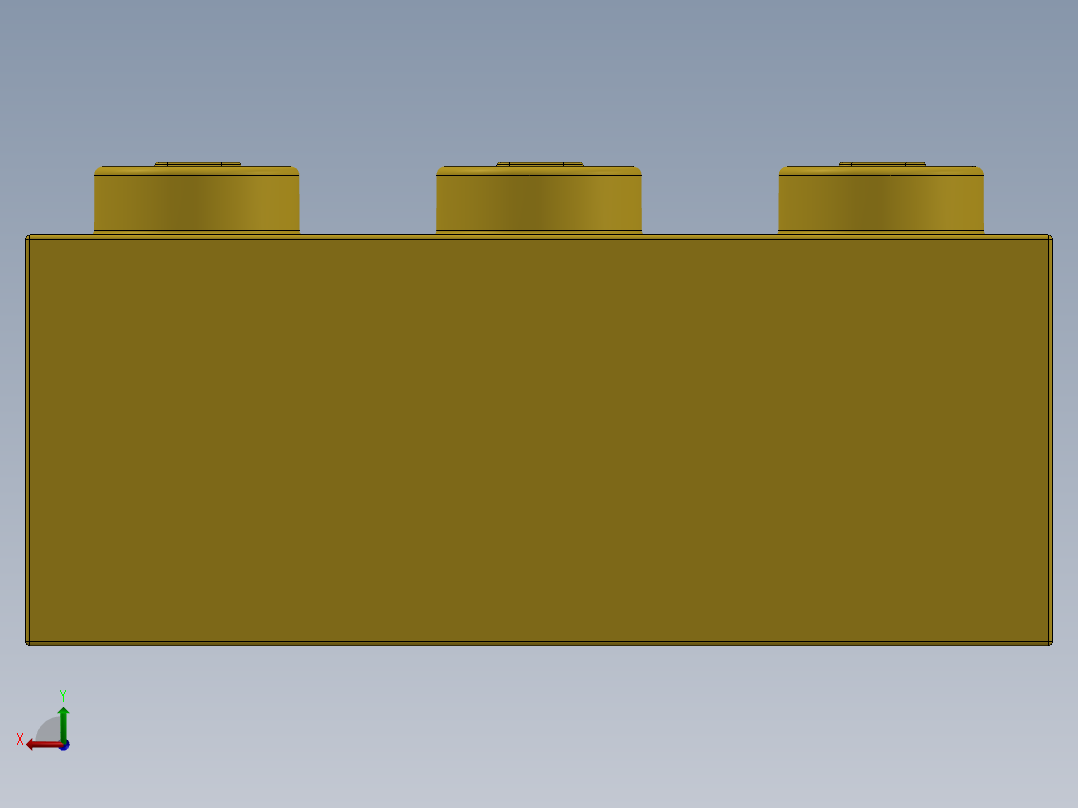 乐高套装 4421基本积木-300224 Bright Yellow Brick 2 x 3.SLDPRT后视图