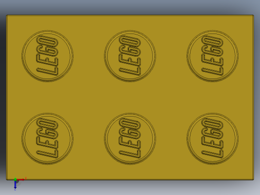 乐高套装 4421基本积木-300224 Bright Yellow Brick 2 x 3.SLDPRT俯视缩略图