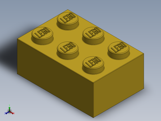 乐高套装 4421基本积木-300224 Bright Yellow Brick 2 x 3.SLDPRT正等轴测缩略图