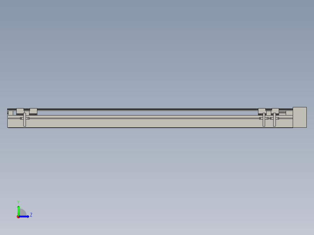直线模组LHA6-S700-L-100W(16丝杆)设计图纸左视图