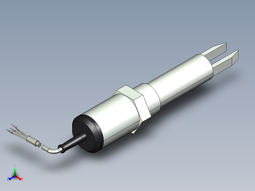 超声波设备H-125mm-4.92in-SS-OUTPUT-3-wire-PNP-NPN-CABLE-NPT-THREAD主视图