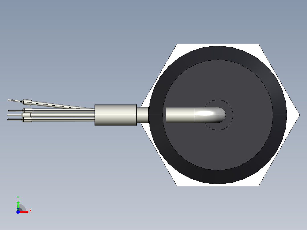超声波设备H-125mm-4.92in-SS-OUTPUT-3-wire-PNP-NPN-CABLE-NPT-THREAD前视图