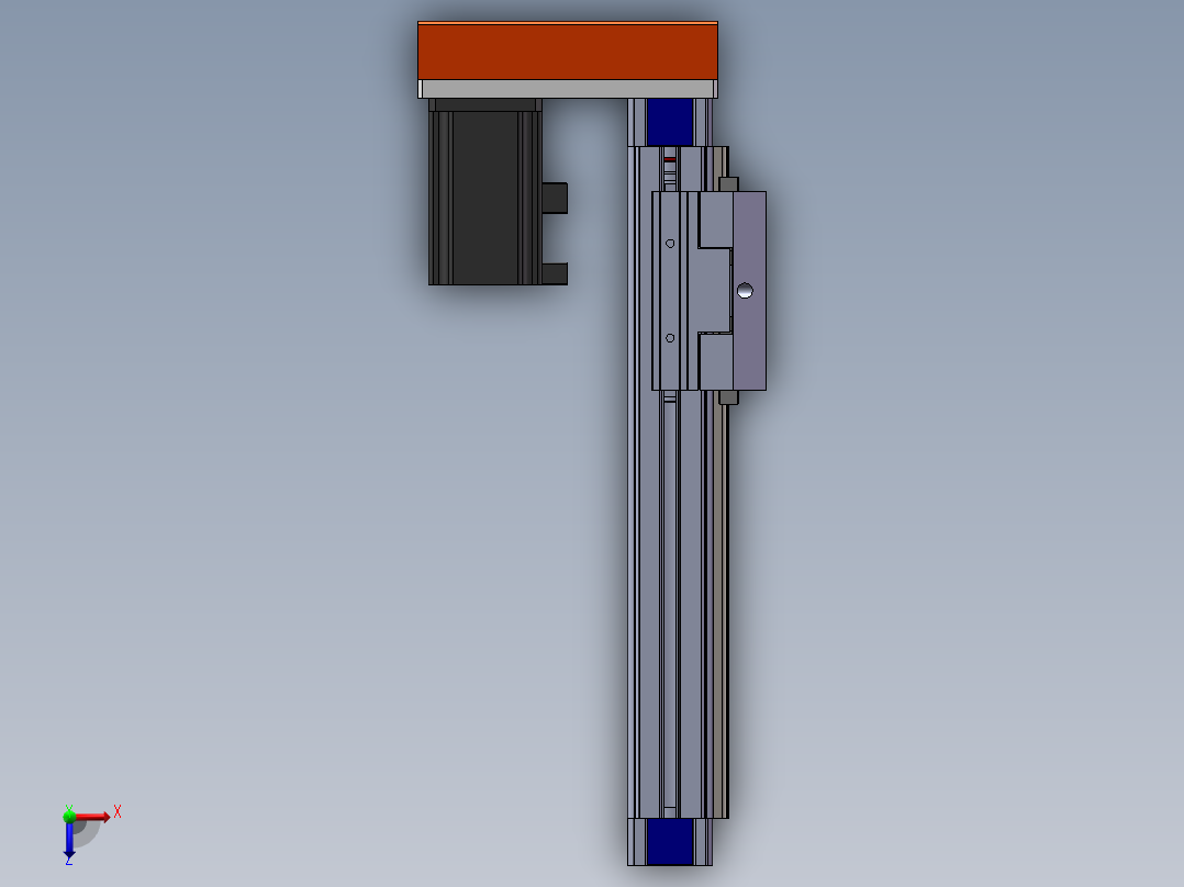 电动滑台模组SRW45侧装模型俯视图