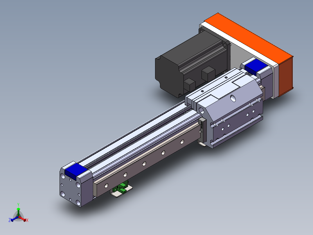 电动滑台模组SRW45侧装模型正等轴测图