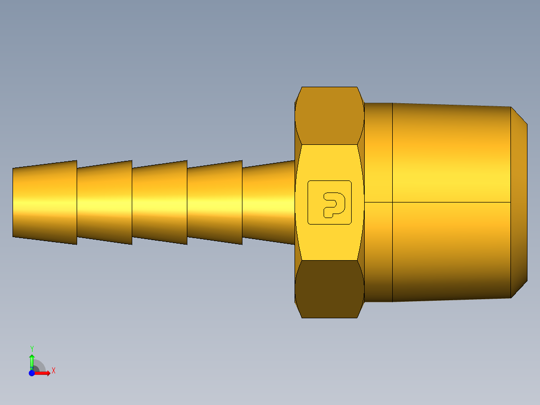 倒齿式工业管接头Hose Barb to Male Pipe 125HBL-4-6前视图