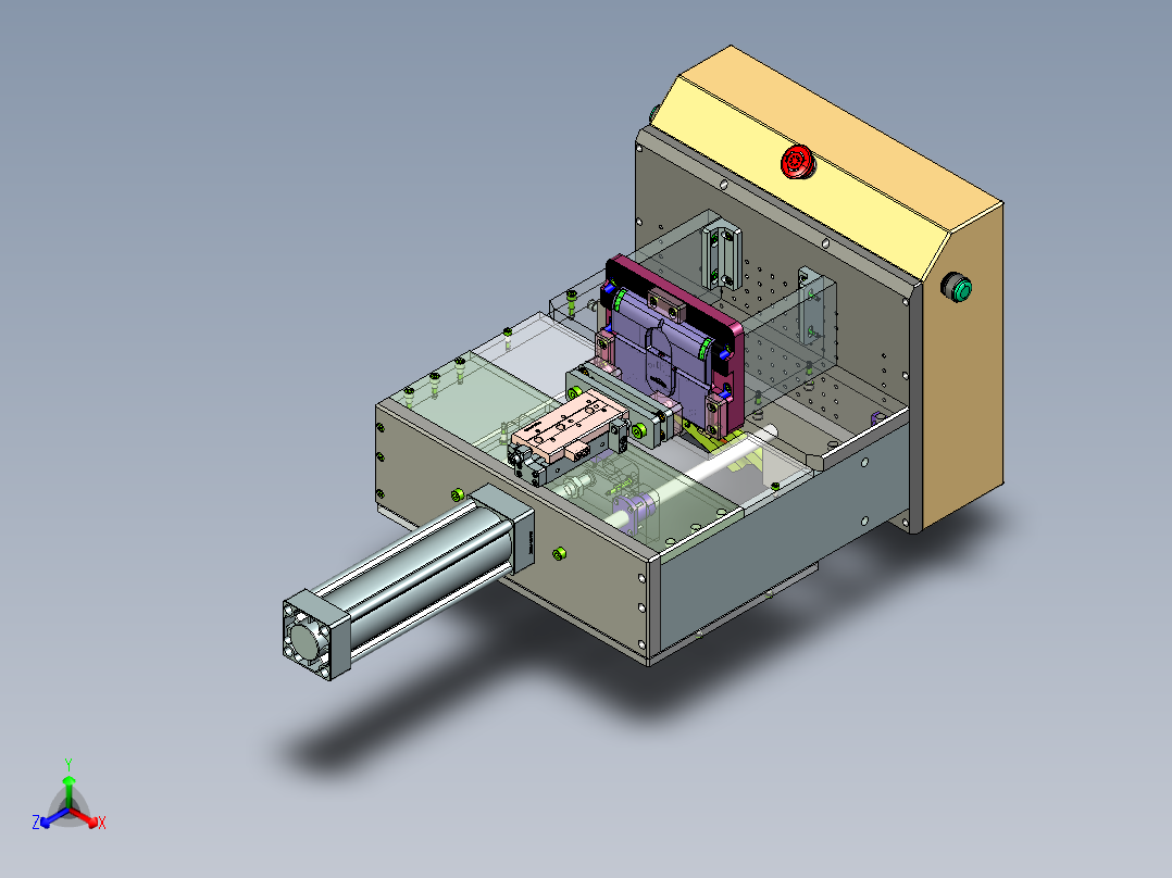 塑胶件水口冲切治具正等轴测图