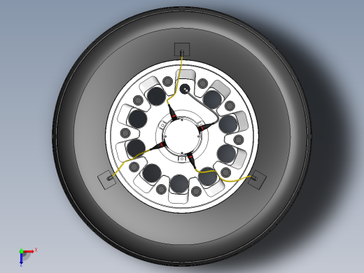 F16战斗机起落架轮子俯视缩略图