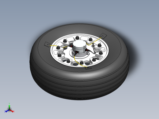 F16战斗机起落架轮子正等轴测缩略图