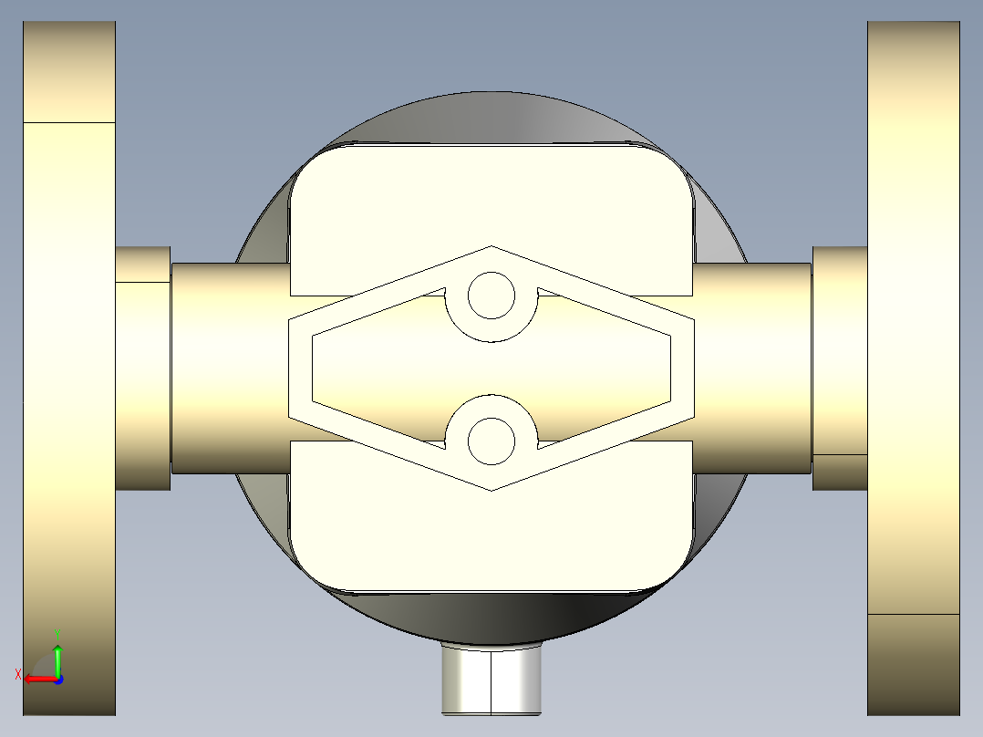 8DKPOMCP NO 气动隔膜阀常开固定法兰钻孔PN10 16。面对面根据EN 558-1 PP-H后视图